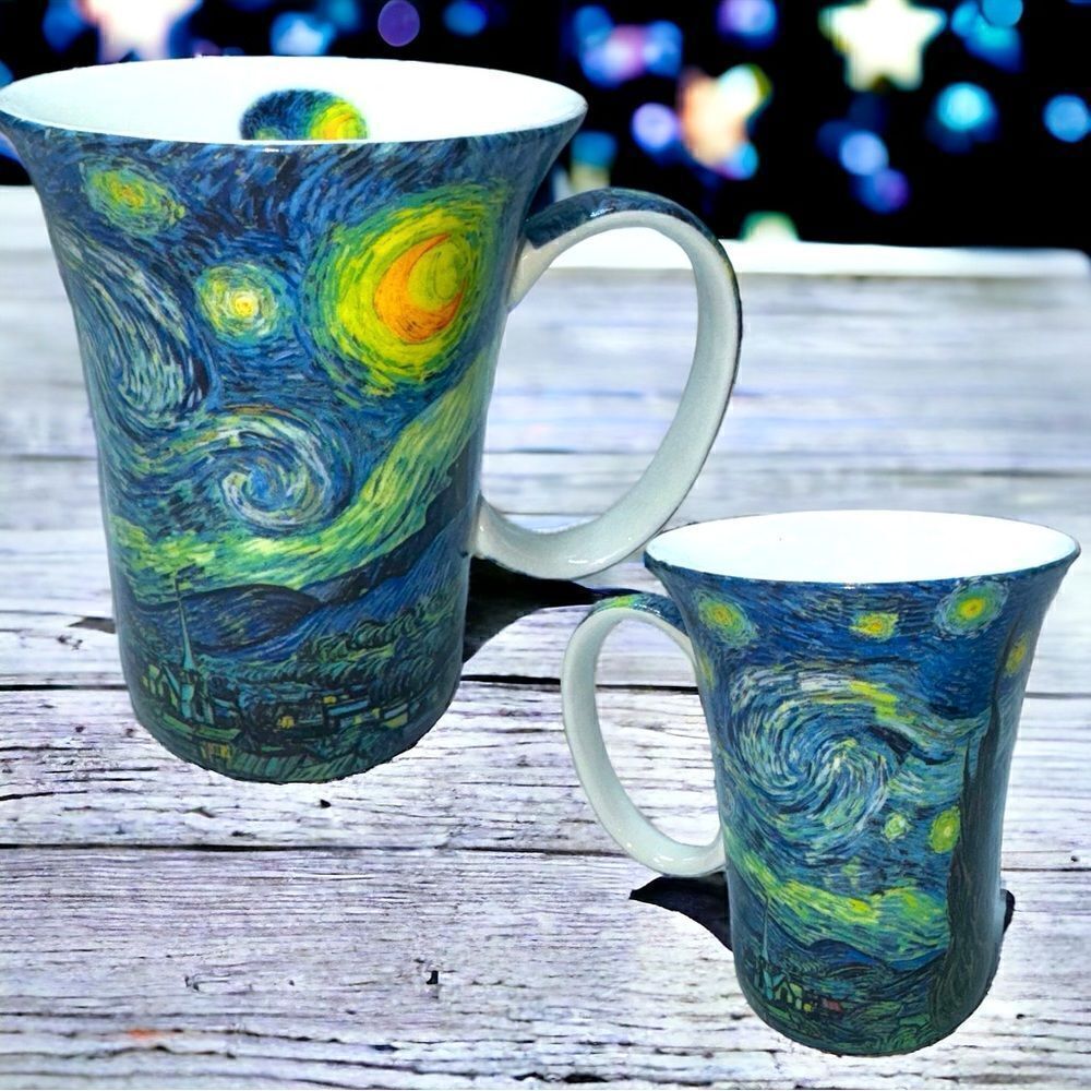 McIntosh Von Gogh Classics l Fine China l 11 oz. Coffee Mug l Starry Night l EUC